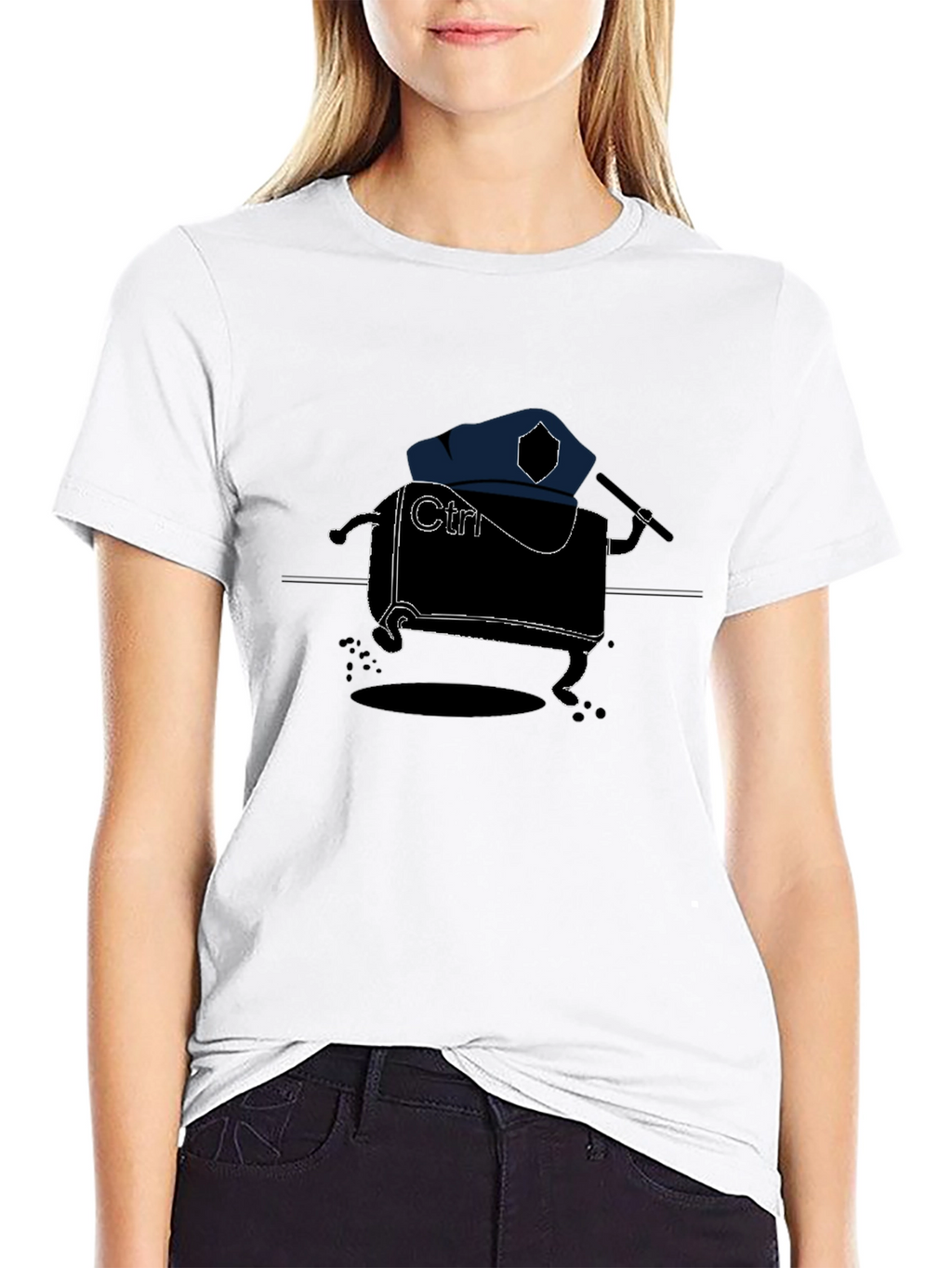 Ctrl Key Police T-Shirt - Funny Graphic Tee