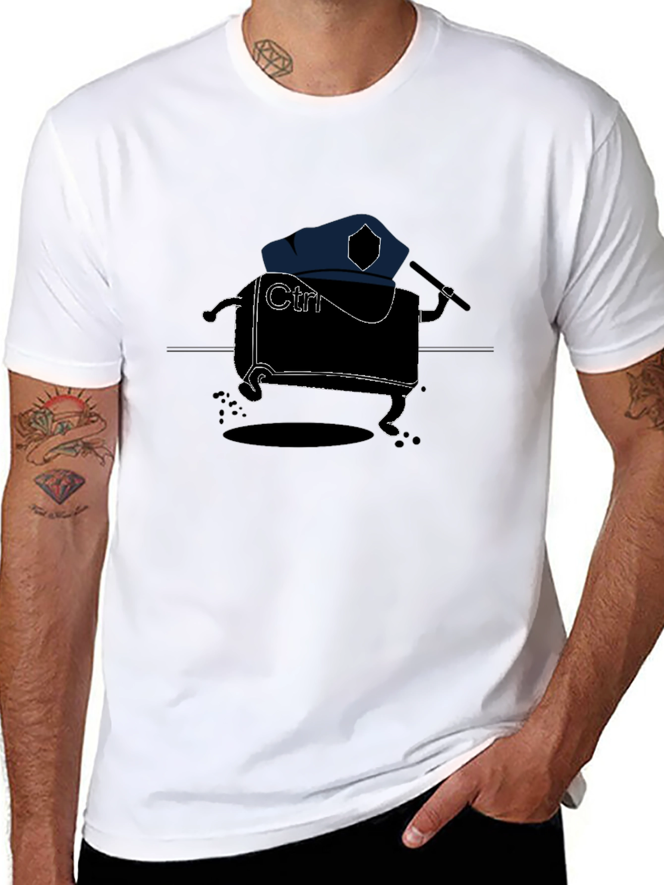 Ctrl Key Police T-Shirt - Funny Graphic Tee