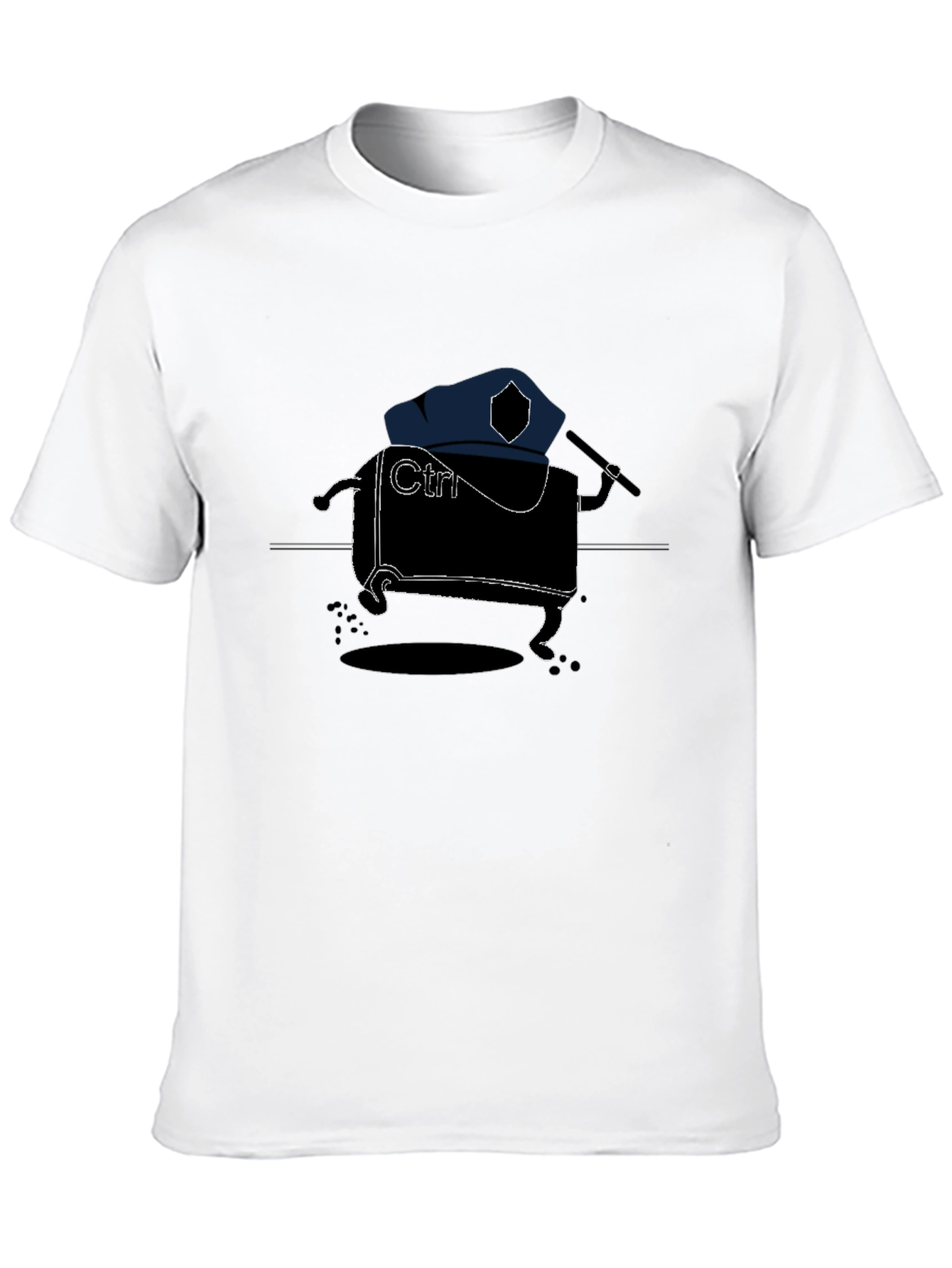Ctrl Key Police T-Shirt - Funny Graphic Tee