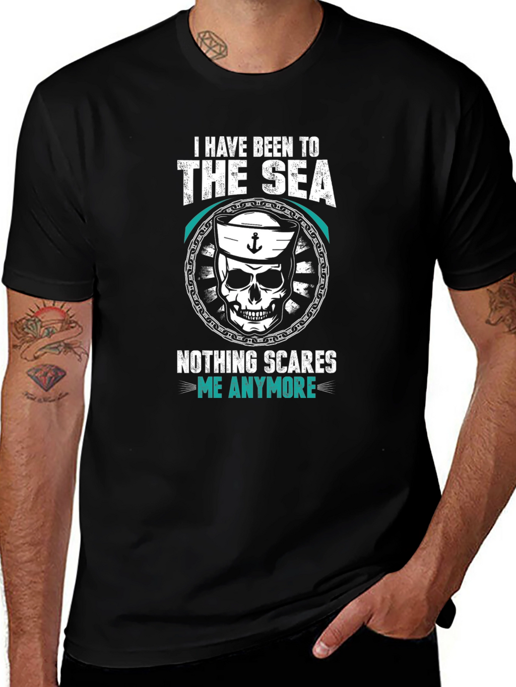Sea Skull Graphic Tee - Nothing Scares Me!