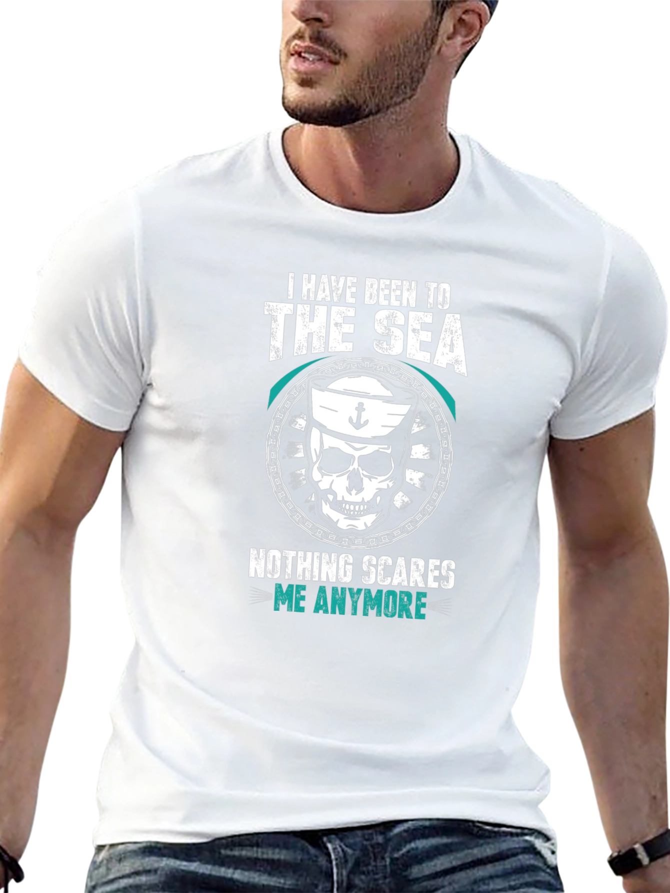 Sea Skull Graphic Tee - Nothing Scares Me!