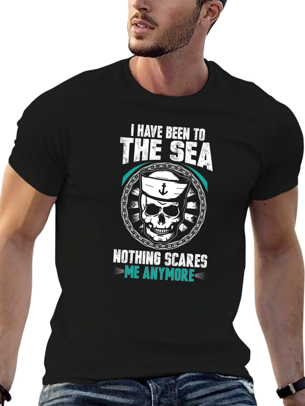Sea Skull Graphic Tee - Nothing Scares Me!