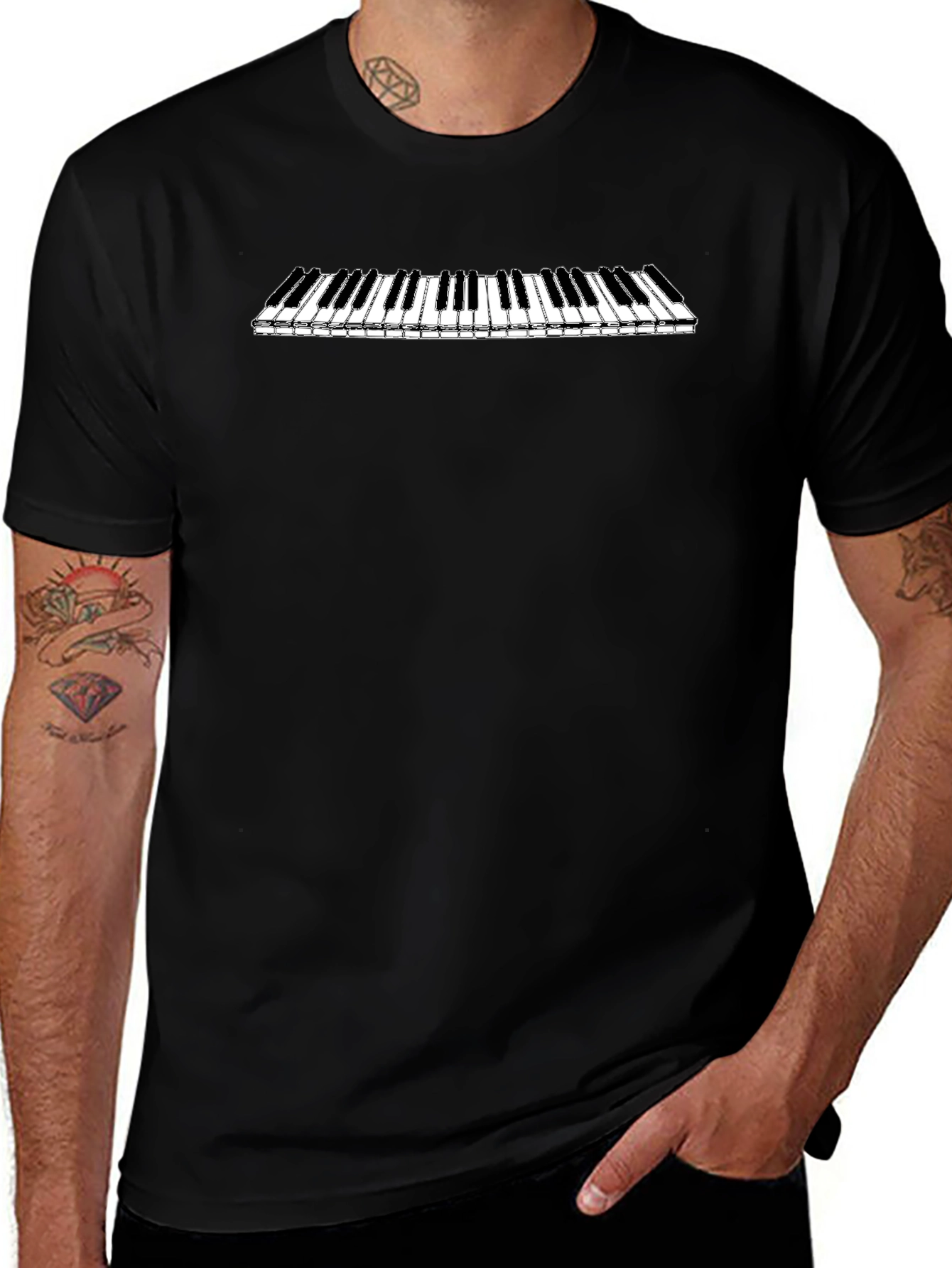 Piano Keys Graphic Tee - Musicians Style