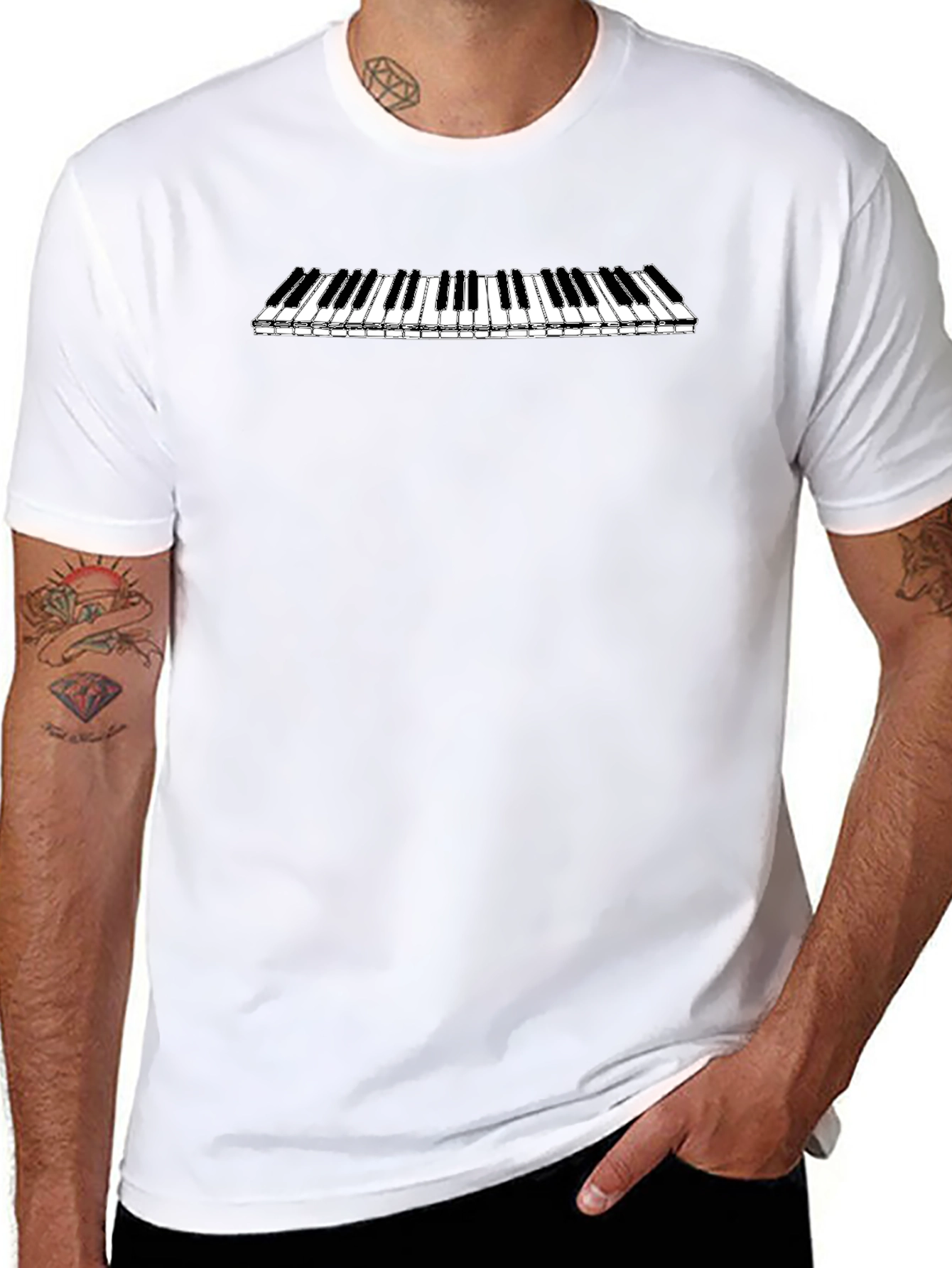 Piano Keys Graphic Tee - Musicians Style
