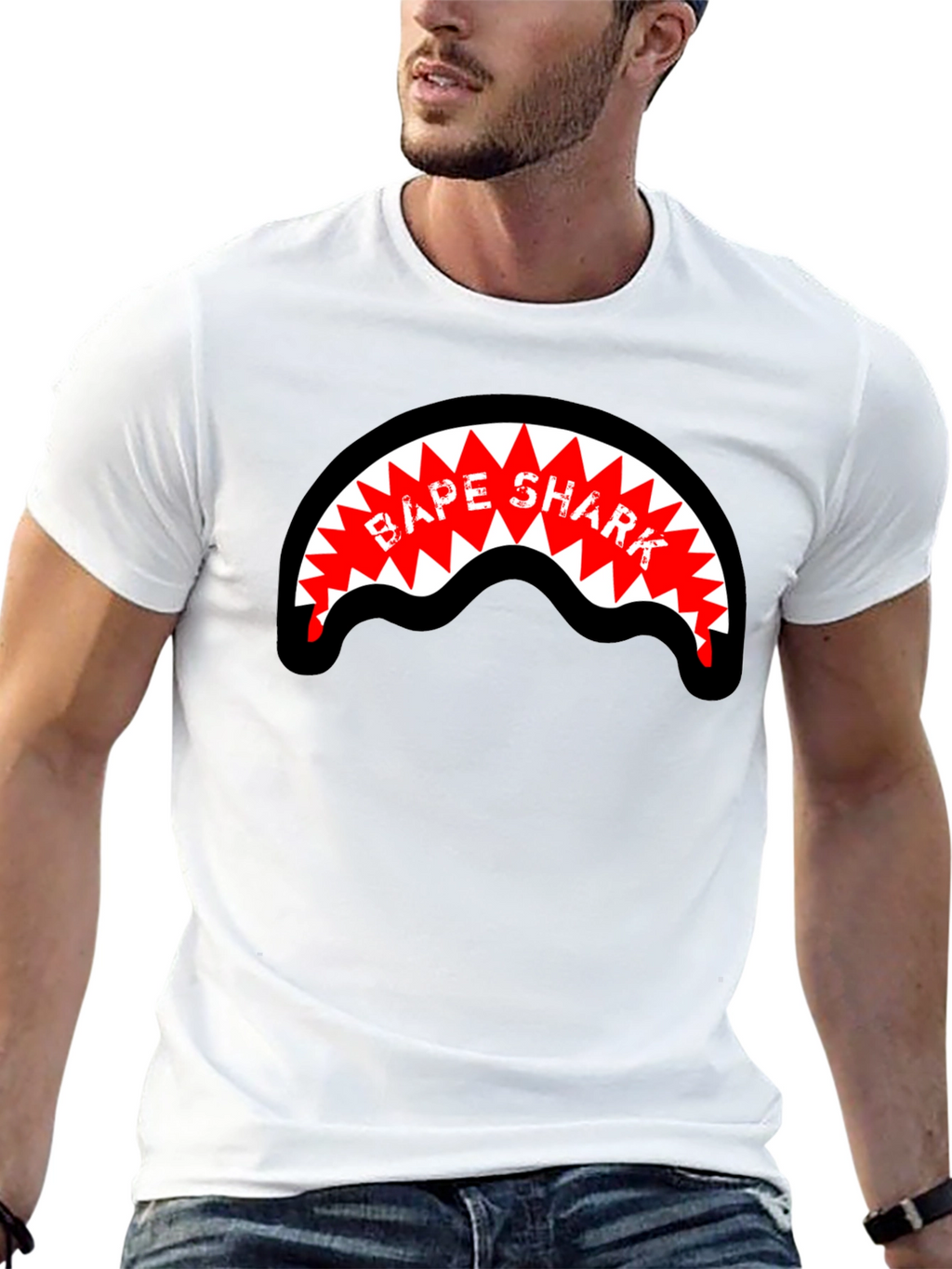 BAPE Shark Graphic Black Tee