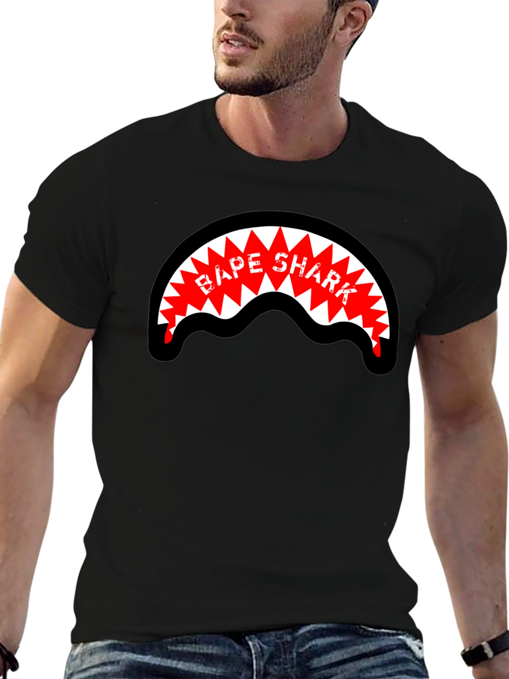 BAPE Shark Graphic Black Tee