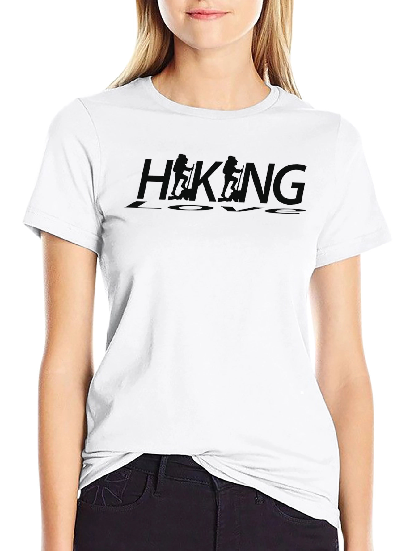 Hiking Love Black Crew Neck T-Shirt Adventure Top