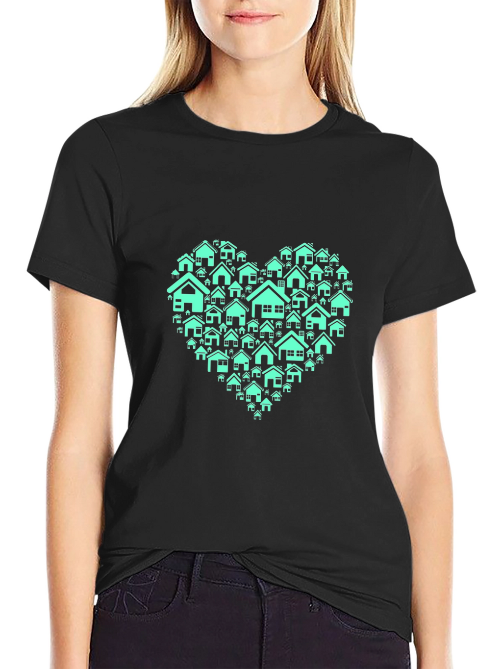 Heart of Homes Graphic T-Shirt - Black