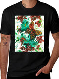 Abstract Art Graphic Tee - Casual Black T-Shirt