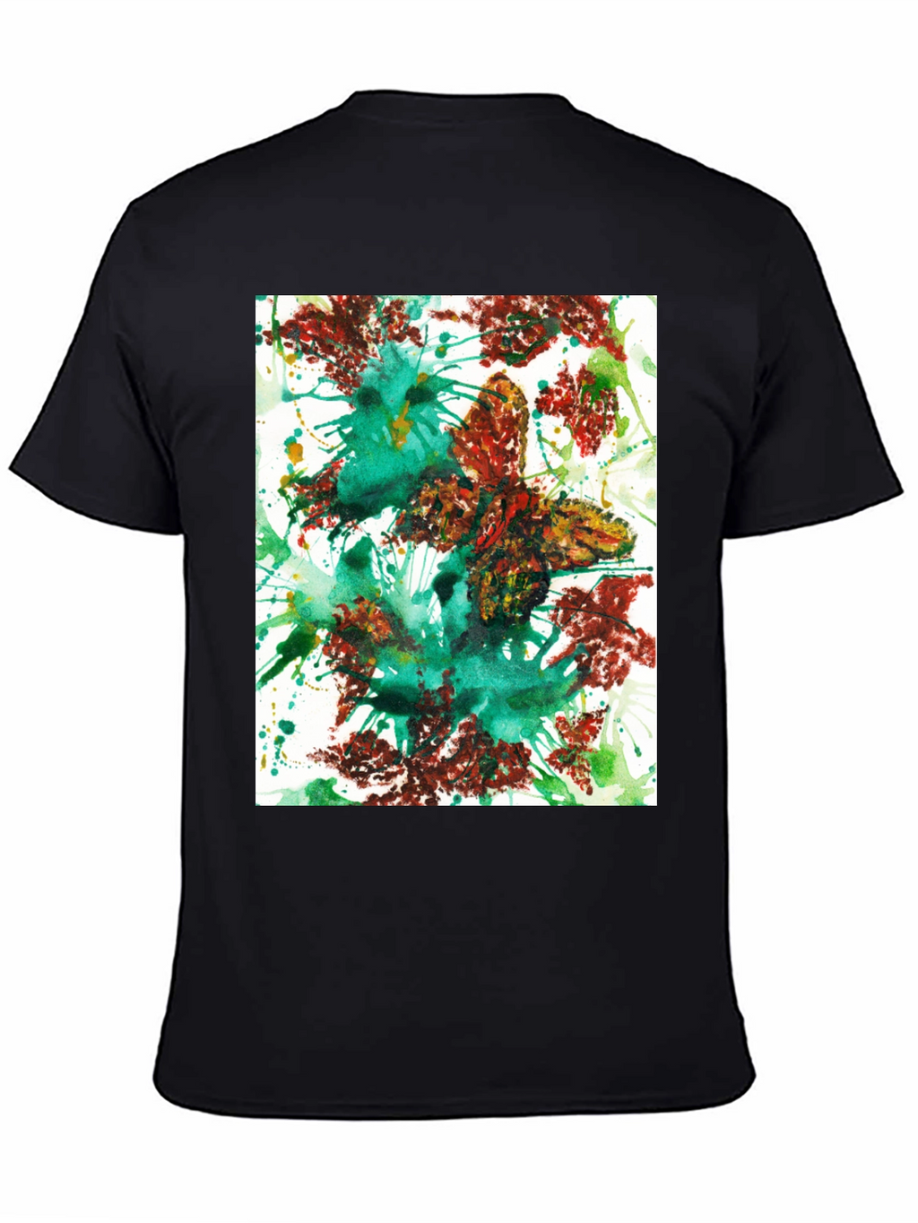Abstract Art Graphic Tee - Casual Black T-Shirt