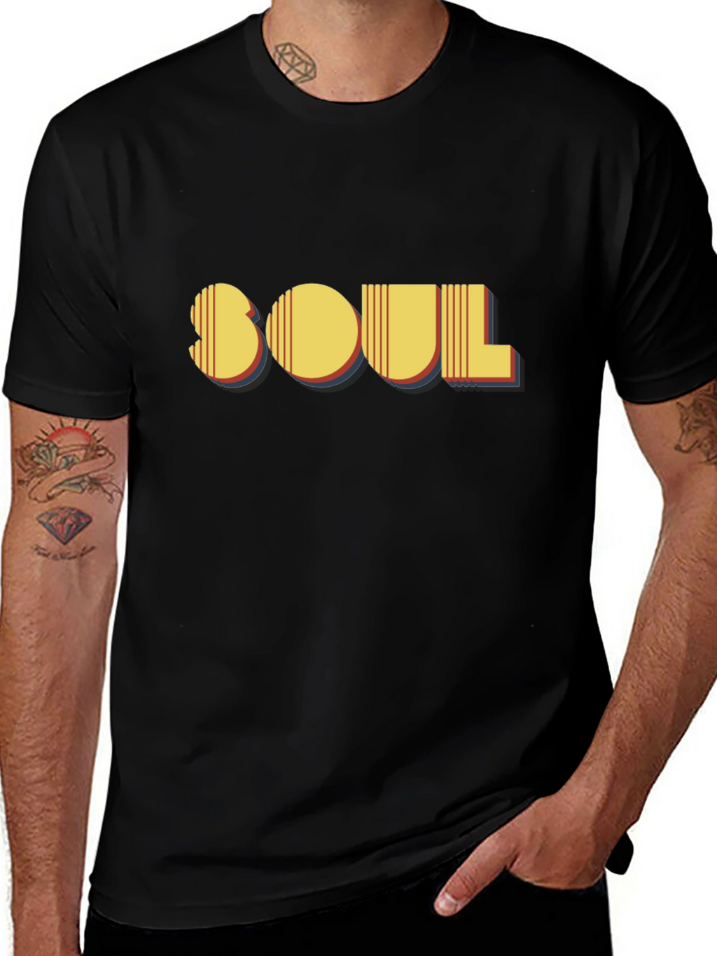 Retro Soul Graphic Black T-Shirt