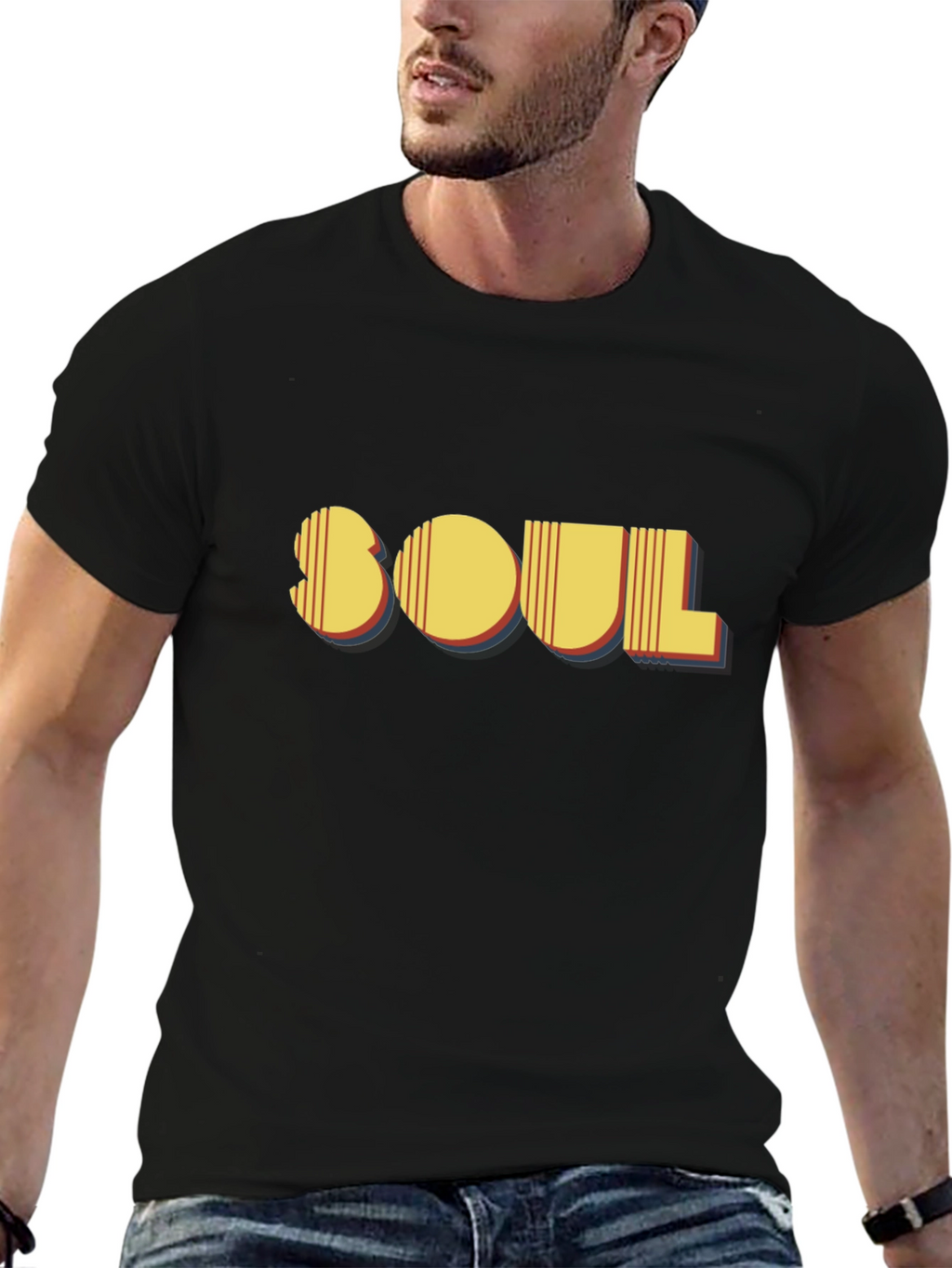 Retro Soul Graphic Black T-Shirt