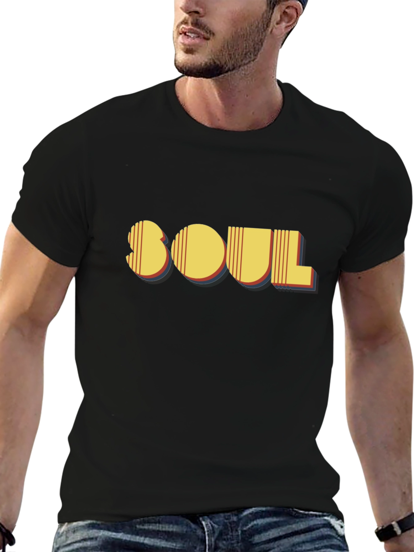 Retro Soul Graphic Black T-Shirt