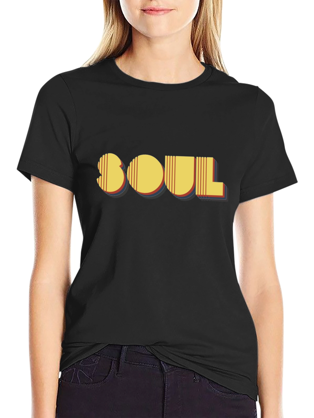 Retro Soul Graphic Black T-Shirt