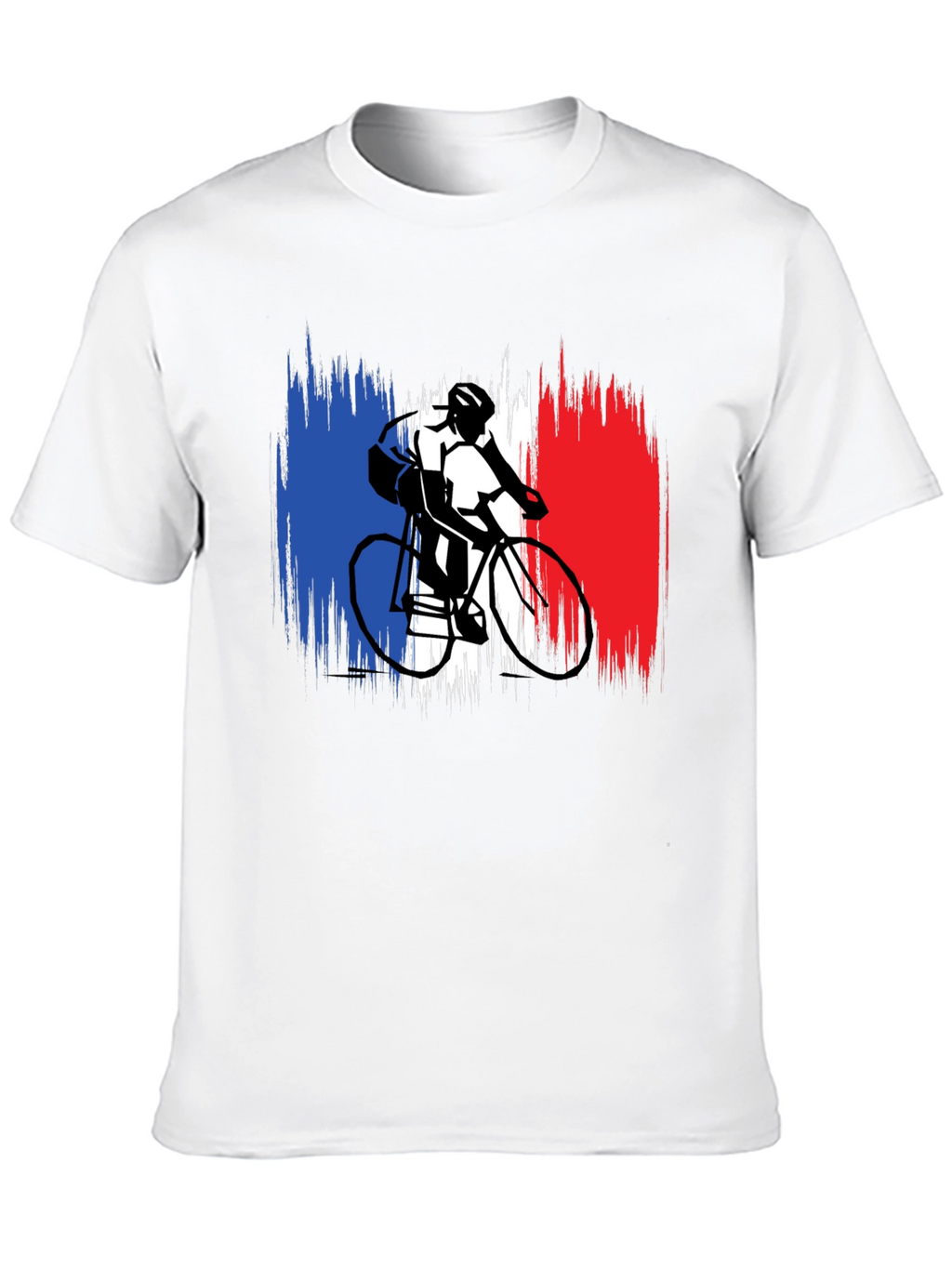 French Flag Cyclist Black T-Shirt