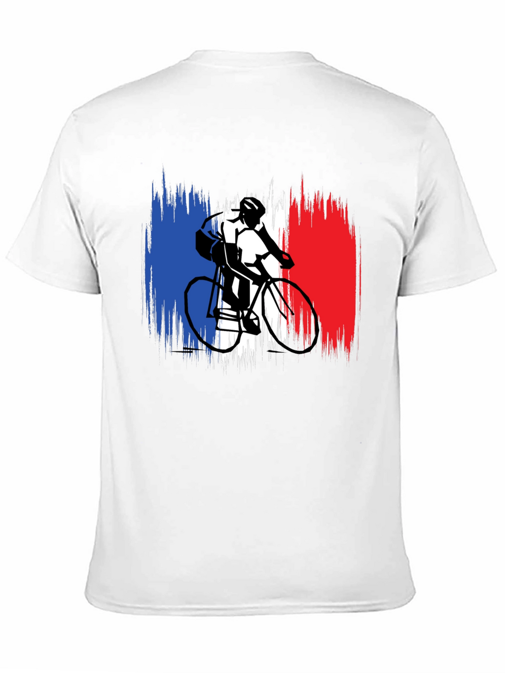 French Flag Cyclist Black T-Shirt