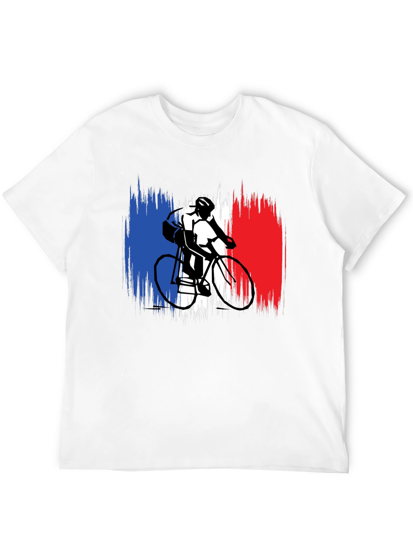 French Flag Cyclist Black T-Shirt