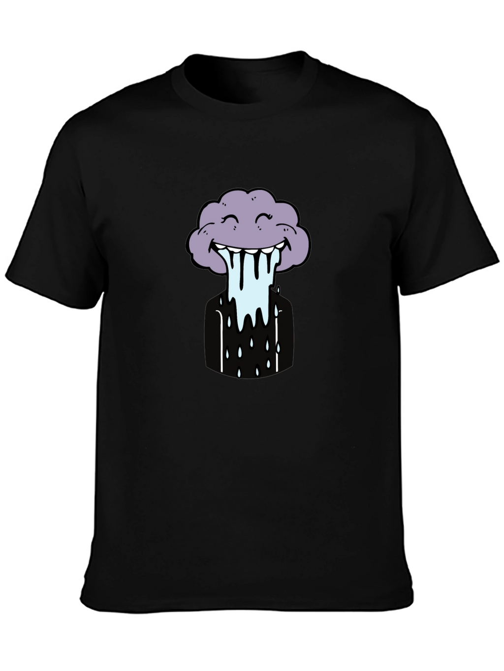 Funny Cloud Graphic Tee - Black