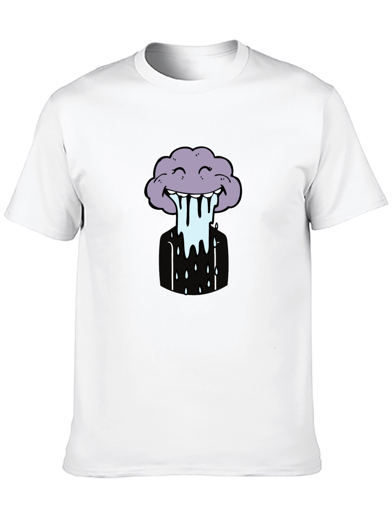Funny Cloud Graphic Tee - Black