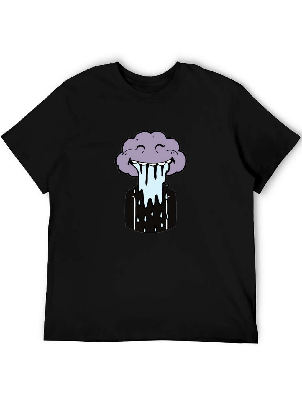 Funny Cloud Graphic Tee - Black