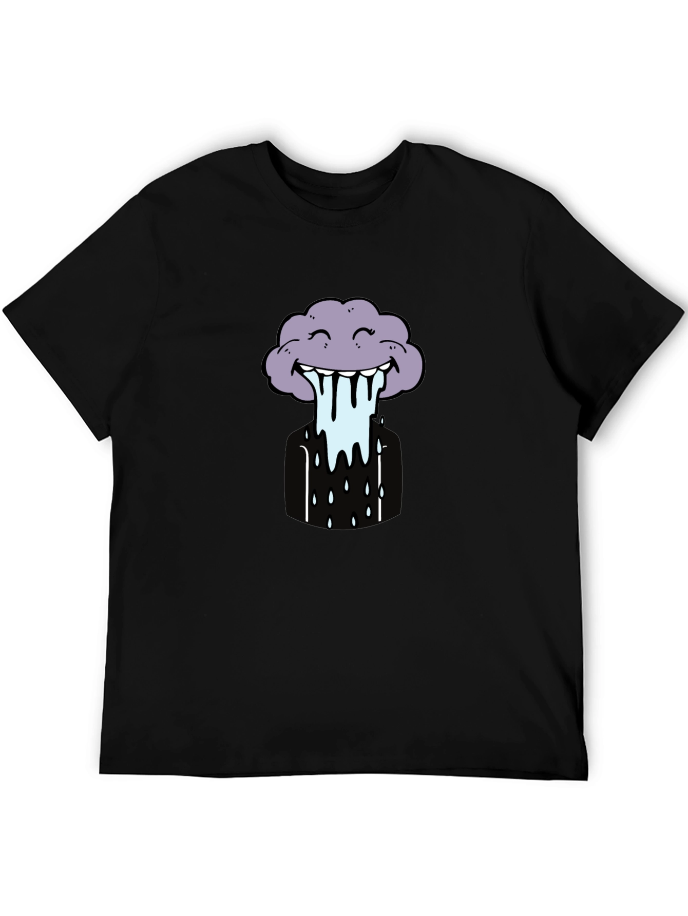 Funny Cloud Graphic Tee - Black