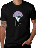 Funny Cloud Graphic Tee - Black