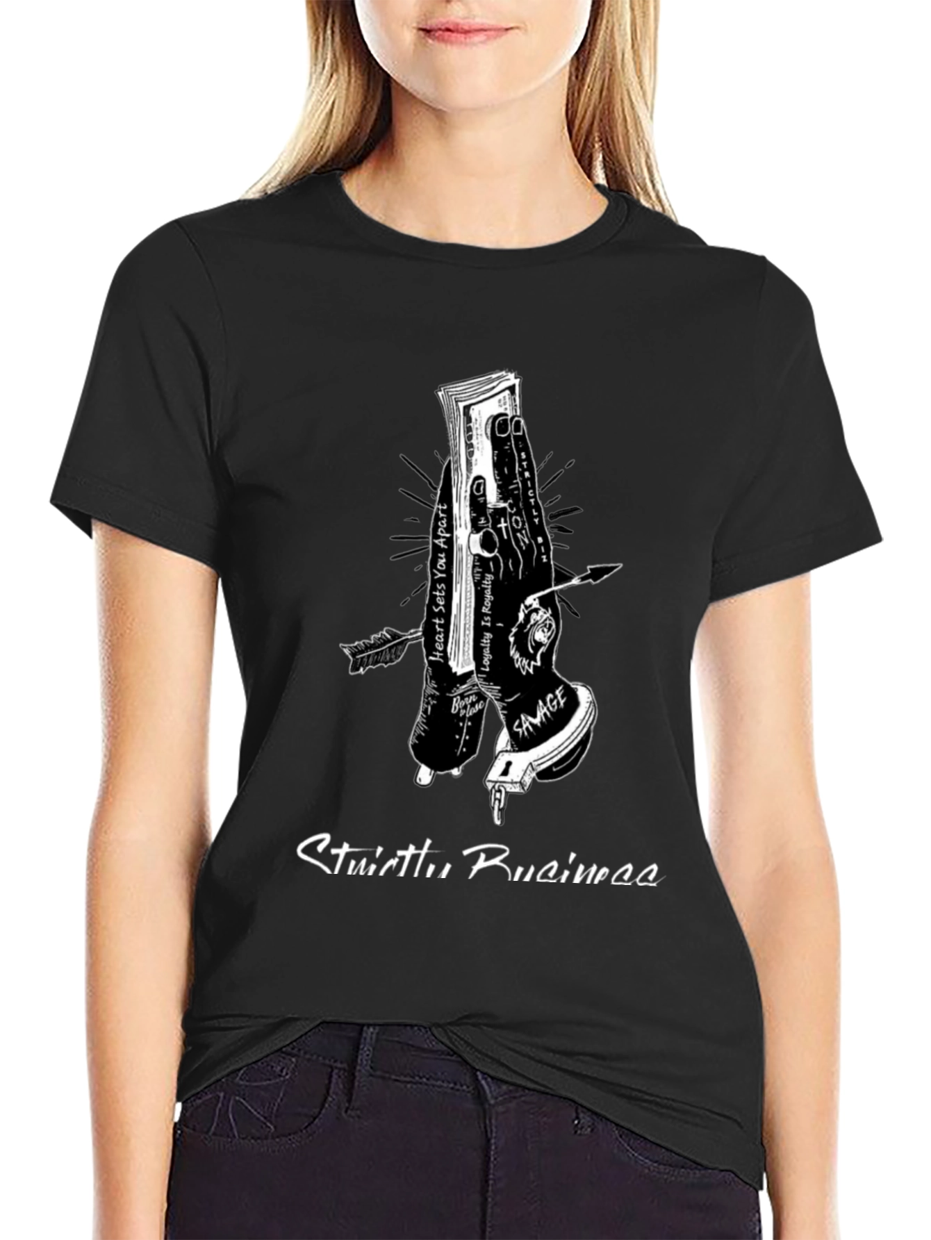 Strictly Business Graphic Tee - Black