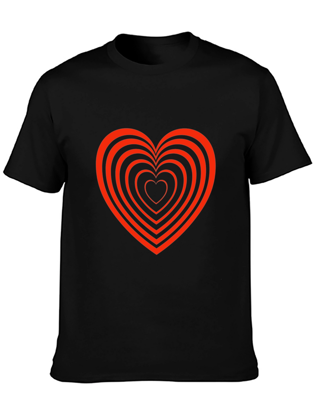 Heart Tunnel Graphic Tee - Stylish Black T-Shirt