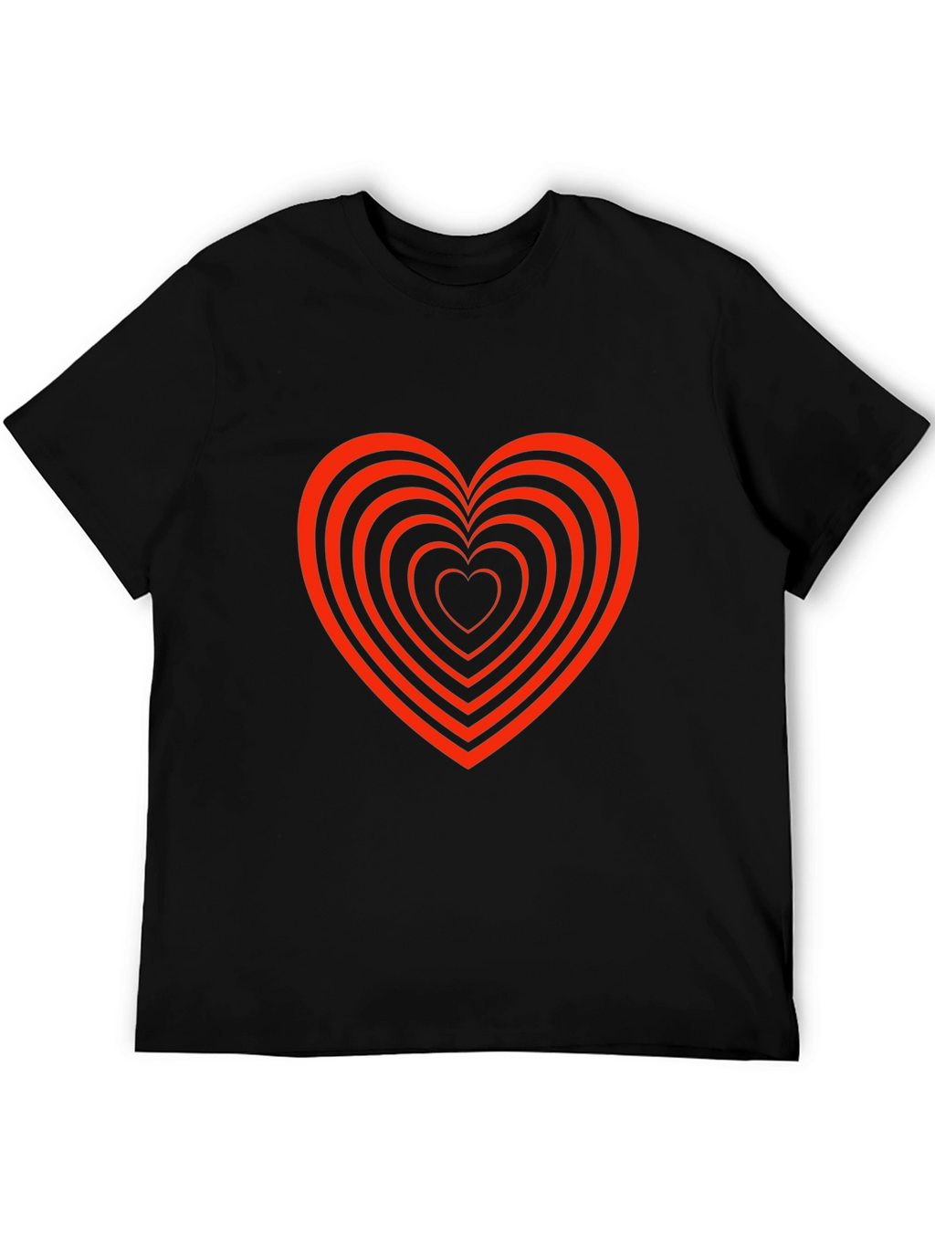 Heart Tunnel Graphic Tee - Stylish Black T-Shirt