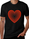 Heart Tunnel Graphic Tee - Stylish Black T-Shirt