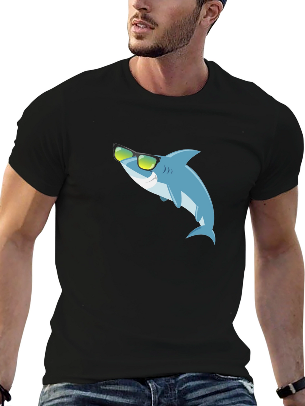 Cool Shark Graphic Black T-Shirt