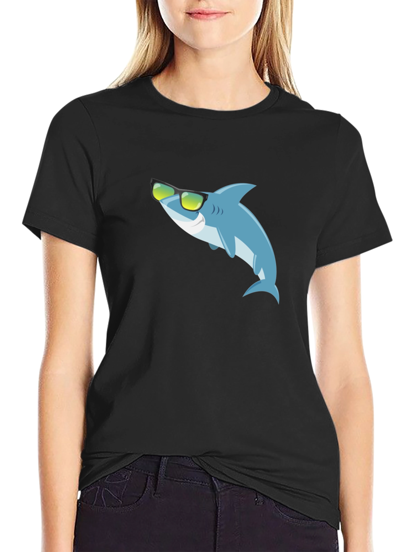 Cool Shark Graphic Black T-Shirt