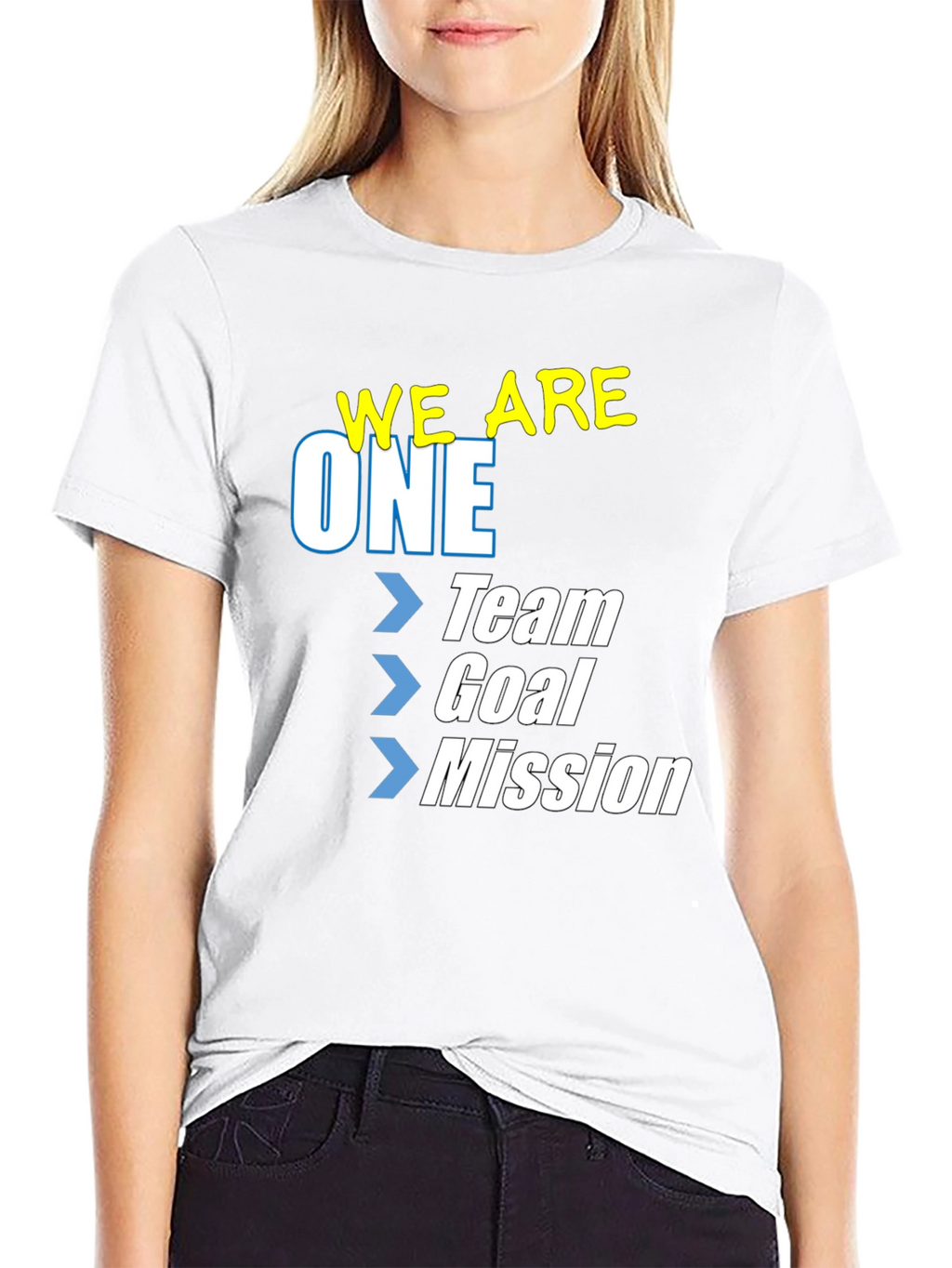 We Are One Team Goal Mission T-Shirt - Black