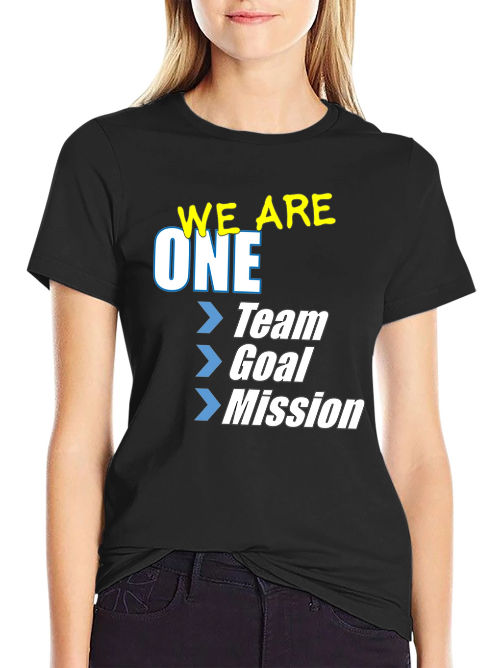 We Are One Team Goal Mission T-Shirt - Black