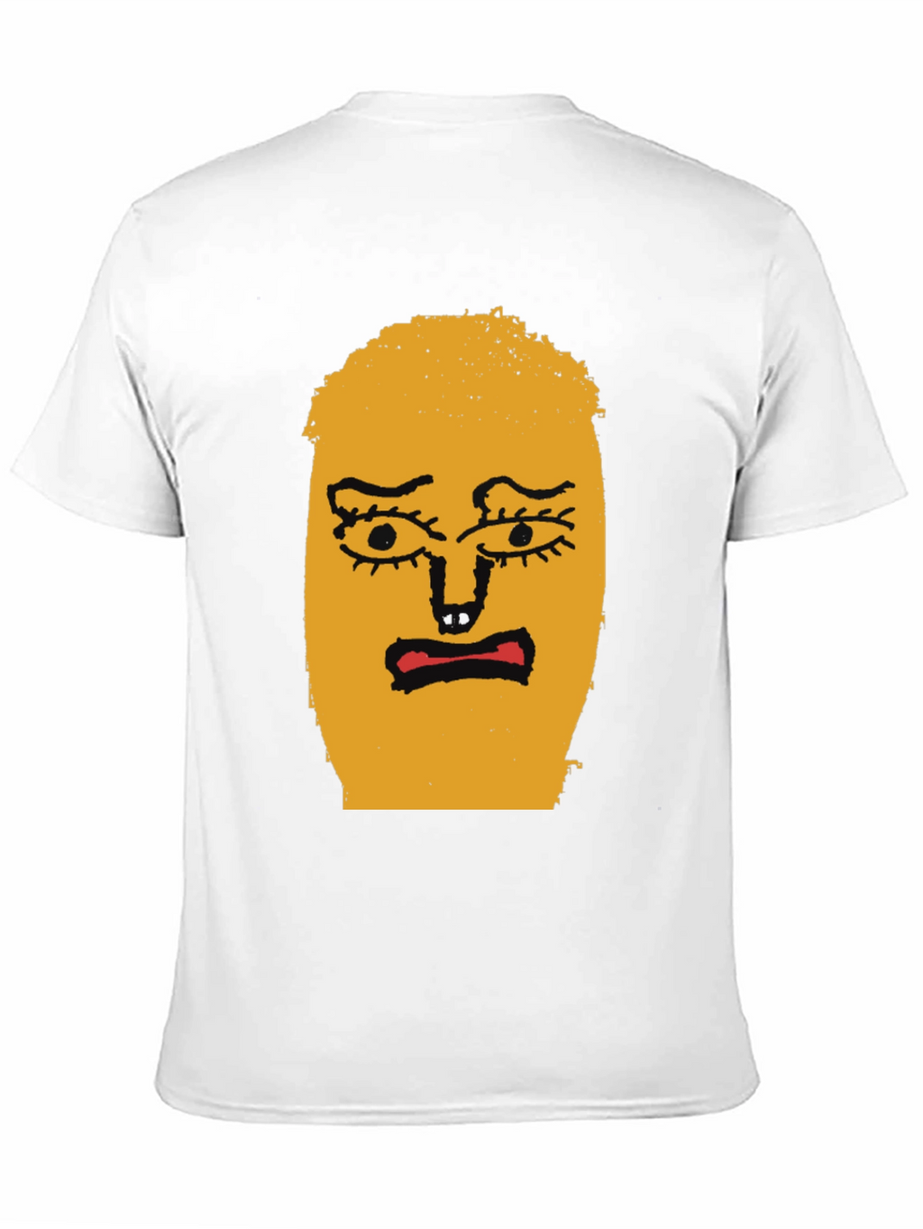 Expressive Face Graphic Tee - Black Cotton T-Shirt
