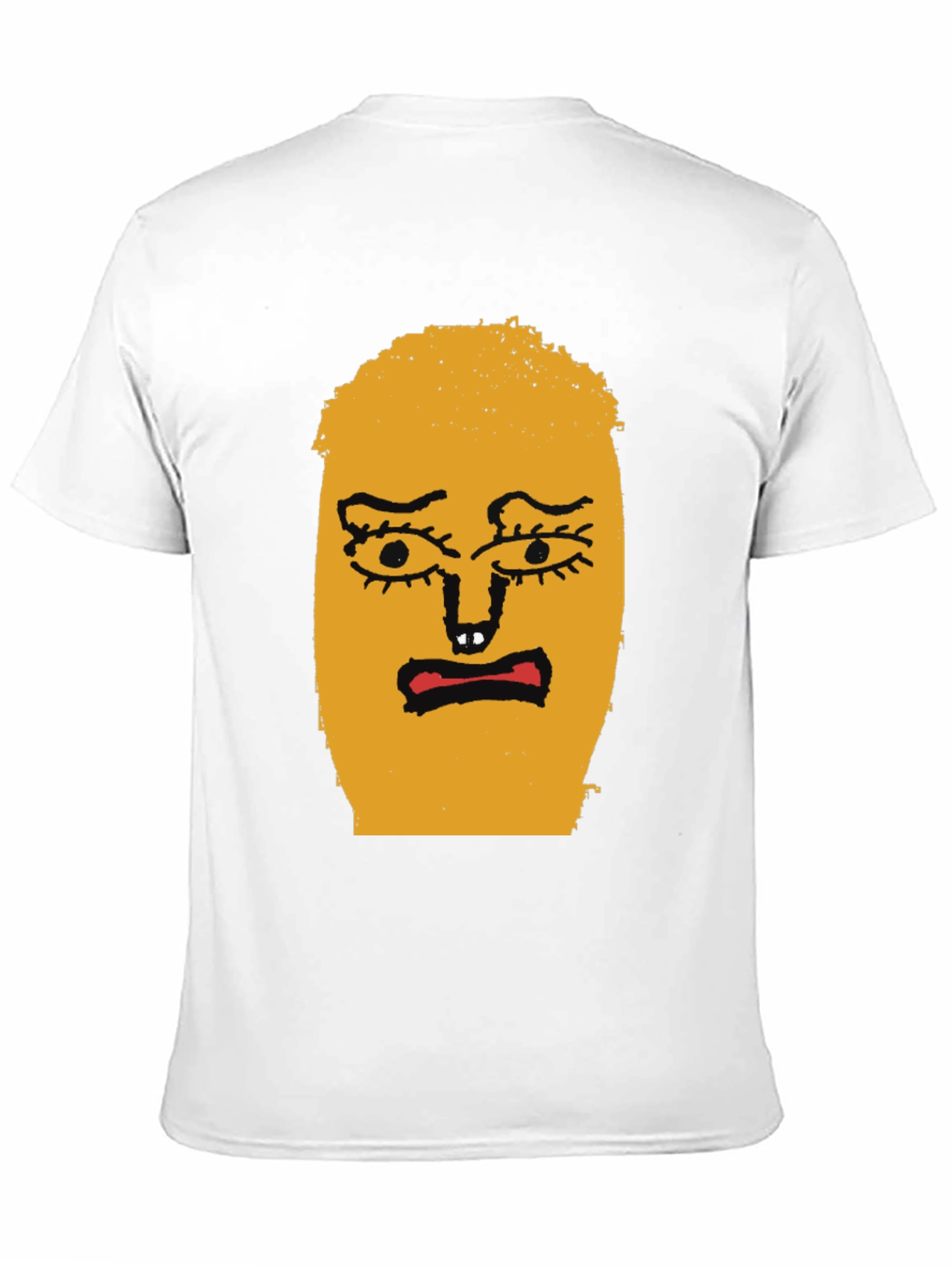 Expressive Face Graphic Tee - Black Cotton T-Shirt
