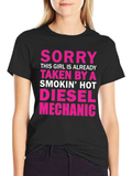 Girl Taken by Diesel Mechanic Graphic Tee