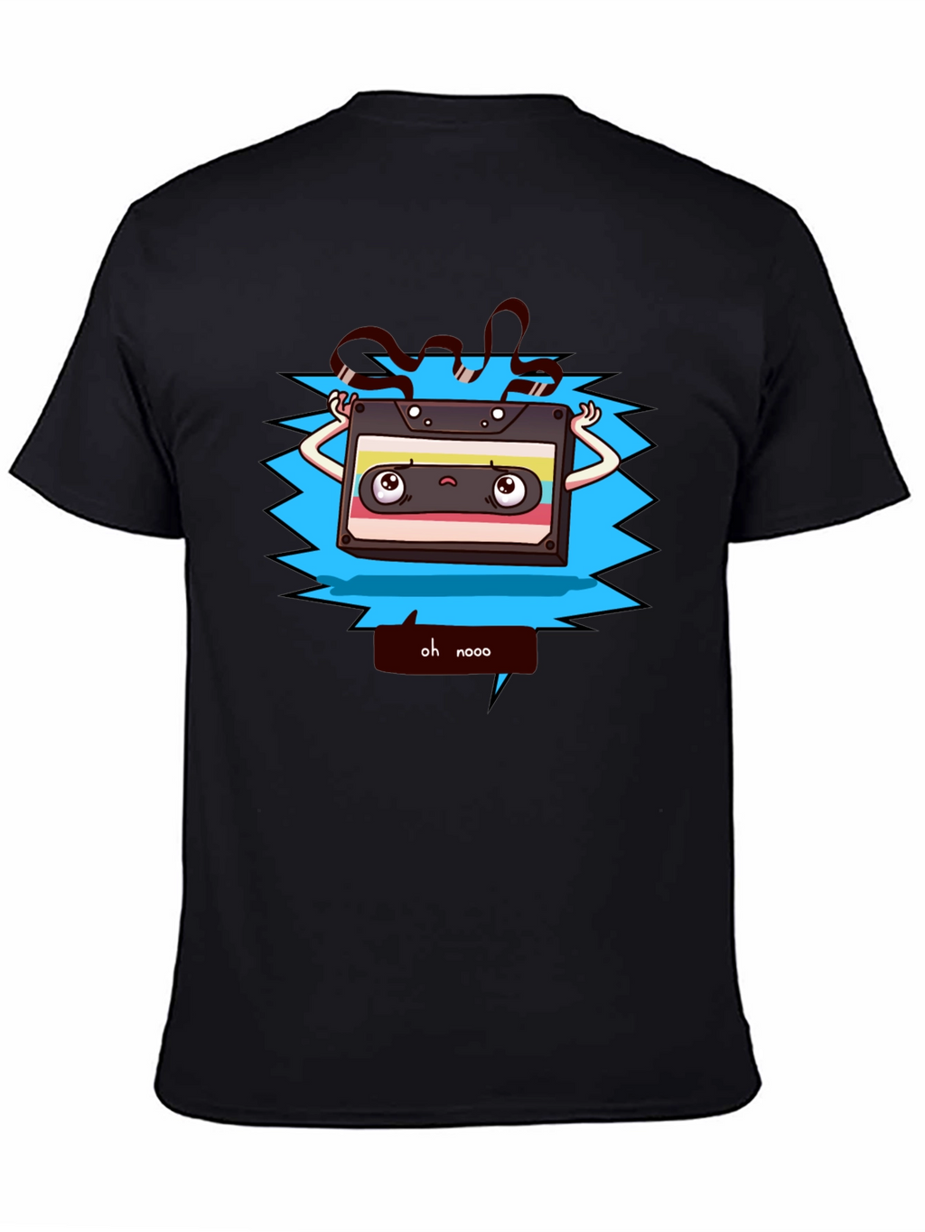Retro Cartoon Cassette Tape Graphic T-Shirt