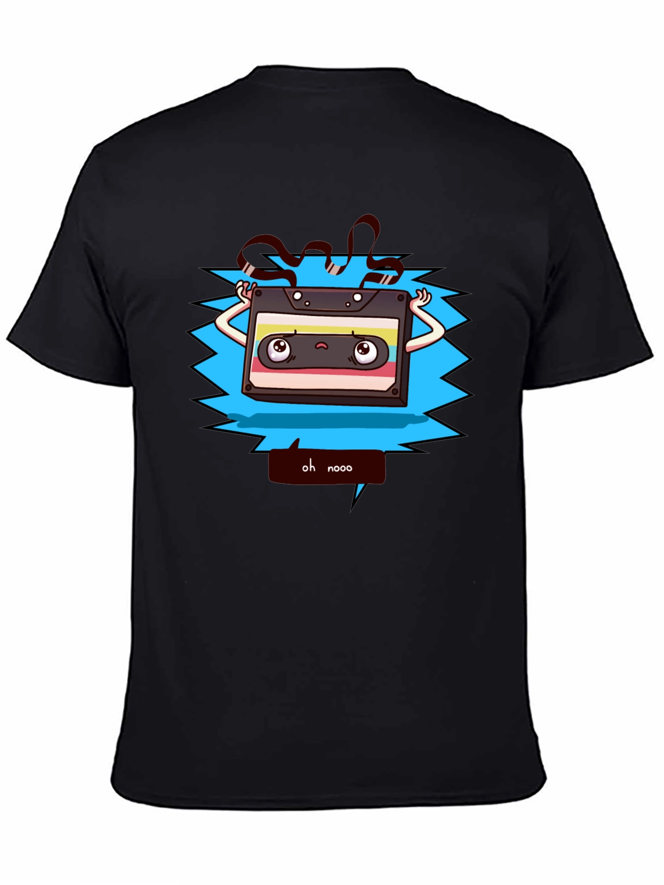 Retro Cartoon Cassette Tape Graphic T-Shirt