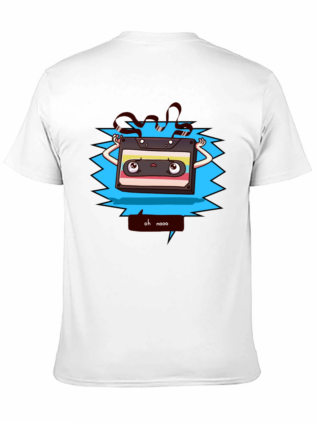 Retro Cartoon Cassette Tape Graphic T-Shirt