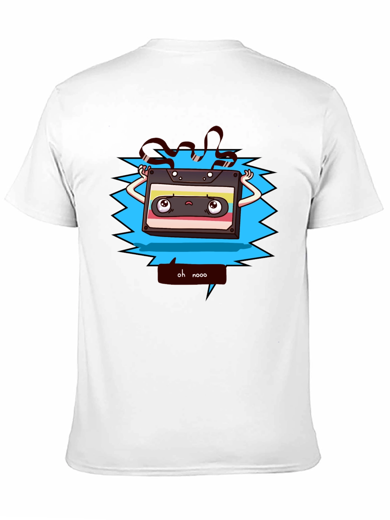 Retro Cartoon Cassette Tape Graphic T-Shirt