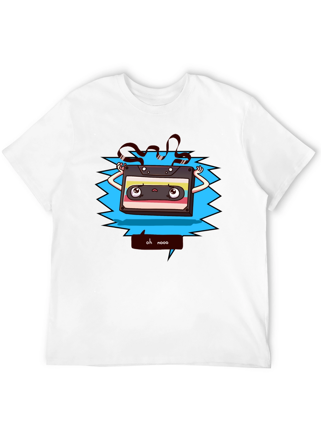 Retro Cartoon Cassette Tape Graphic T-Shirt