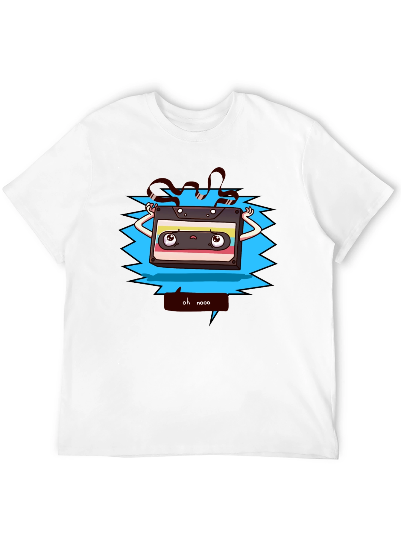 Retro Cartoon Cassette Tape Graphic T-Shirt