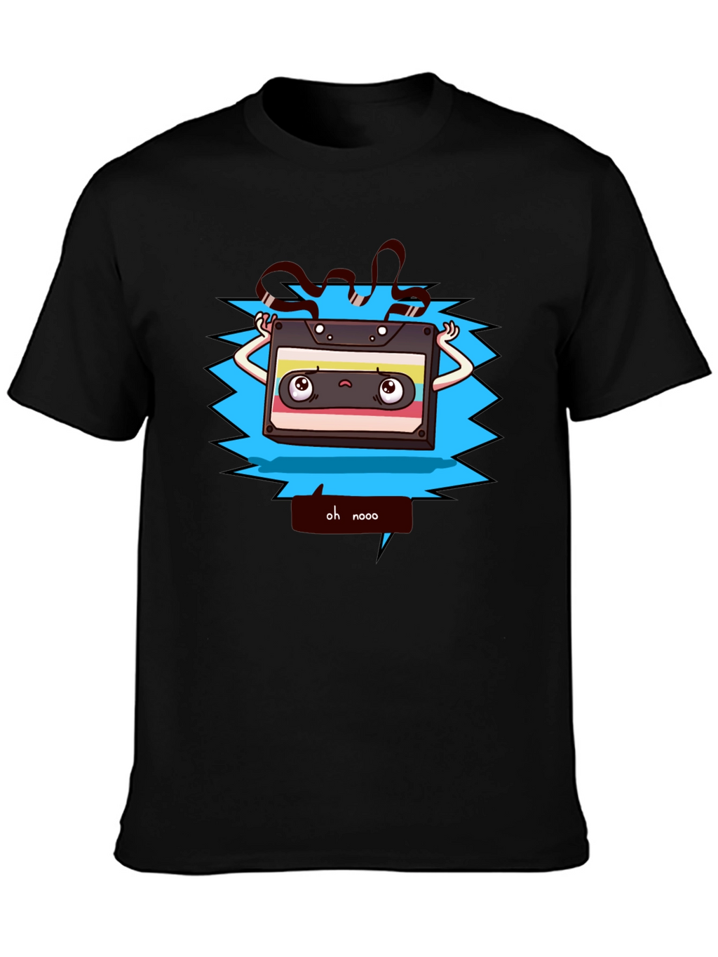 Retro Cartoon Cassette Tape Graphic T-Shirt