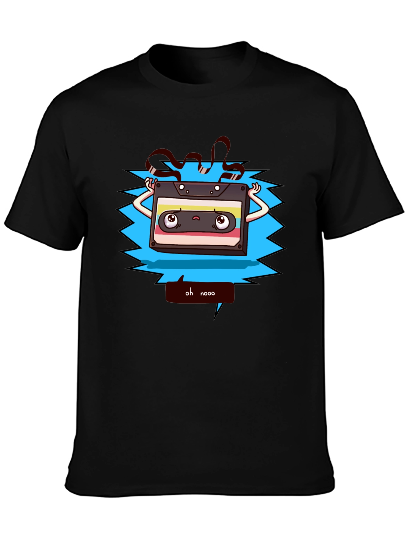 Retro Cartoon Cassette Tape Graphic T-Shirt