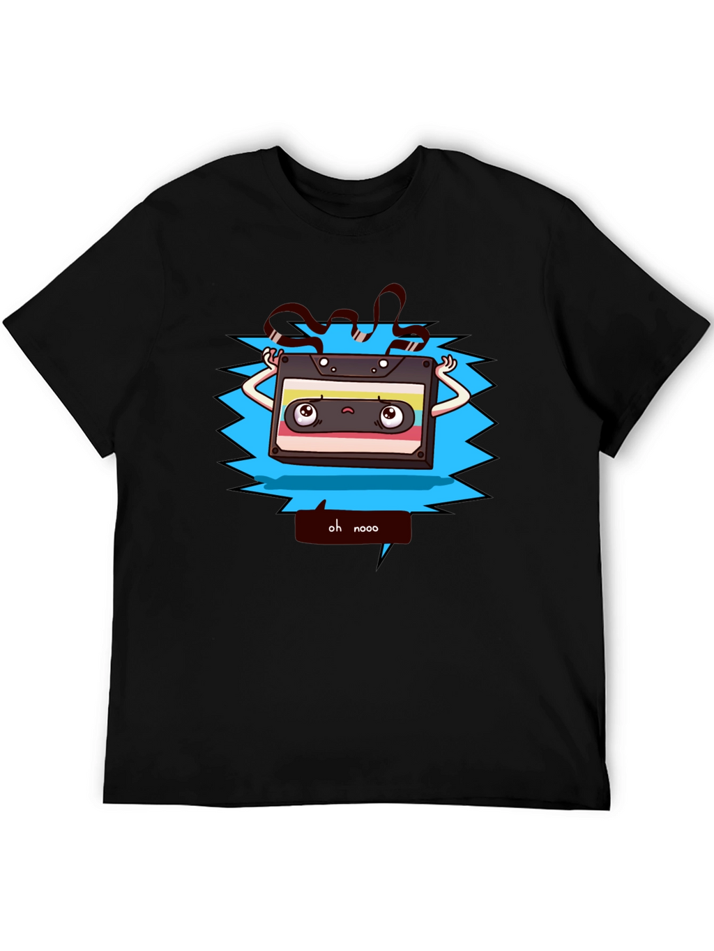 Retro Cartoon Cassette Tape Graphic T-Shirt