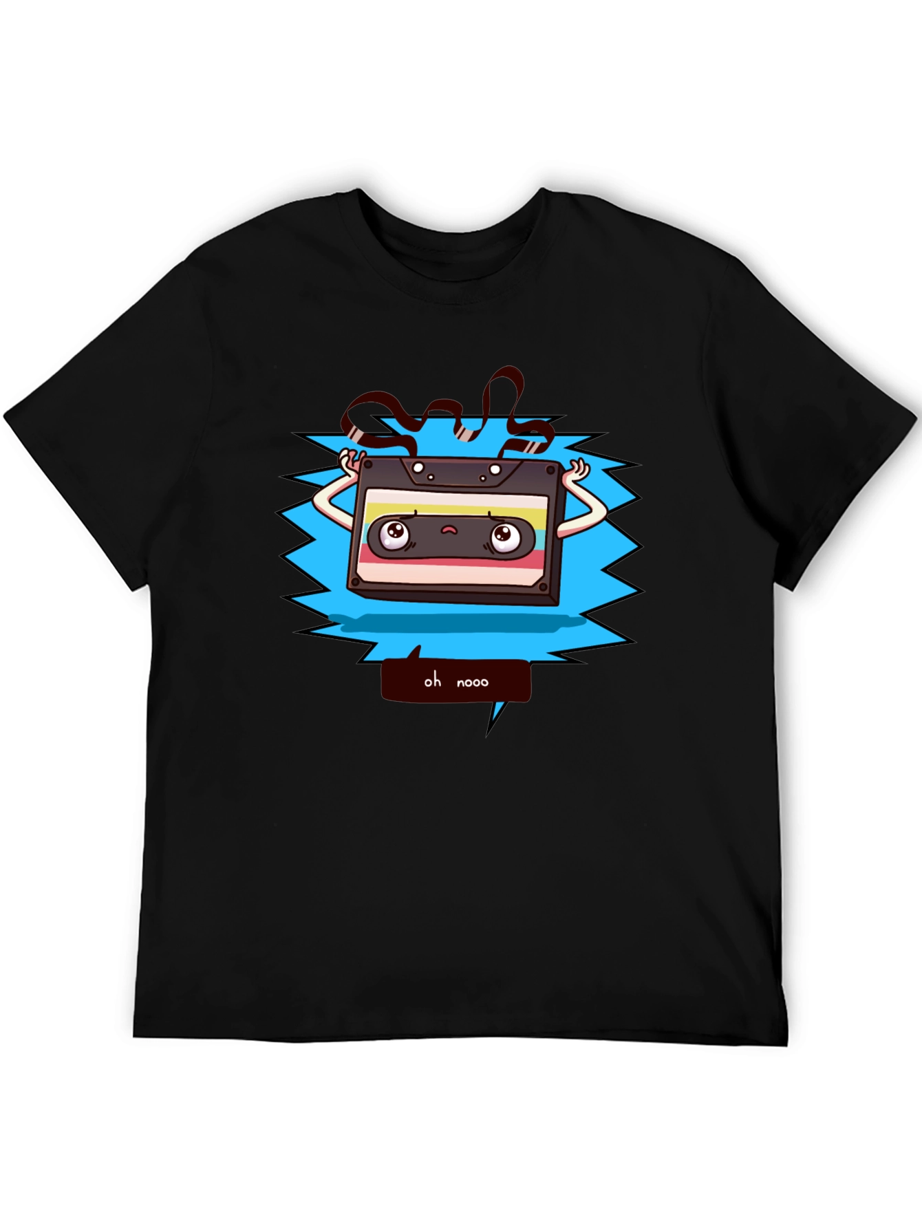 Retro Cartoon Cassette Tape Graphic T-Shirt