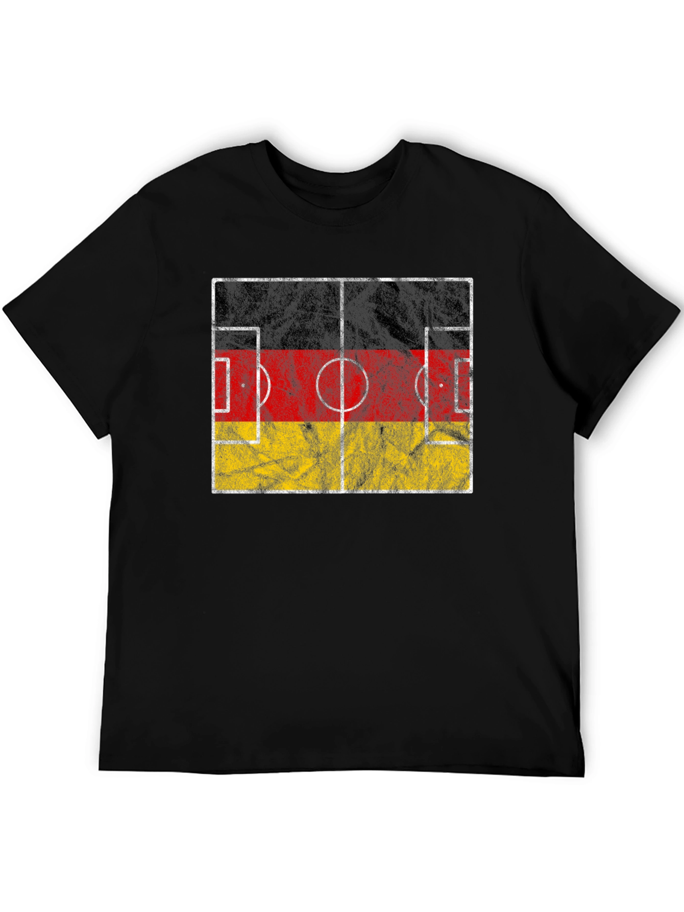 Germany Flag Soccer Field Black T-Shirt