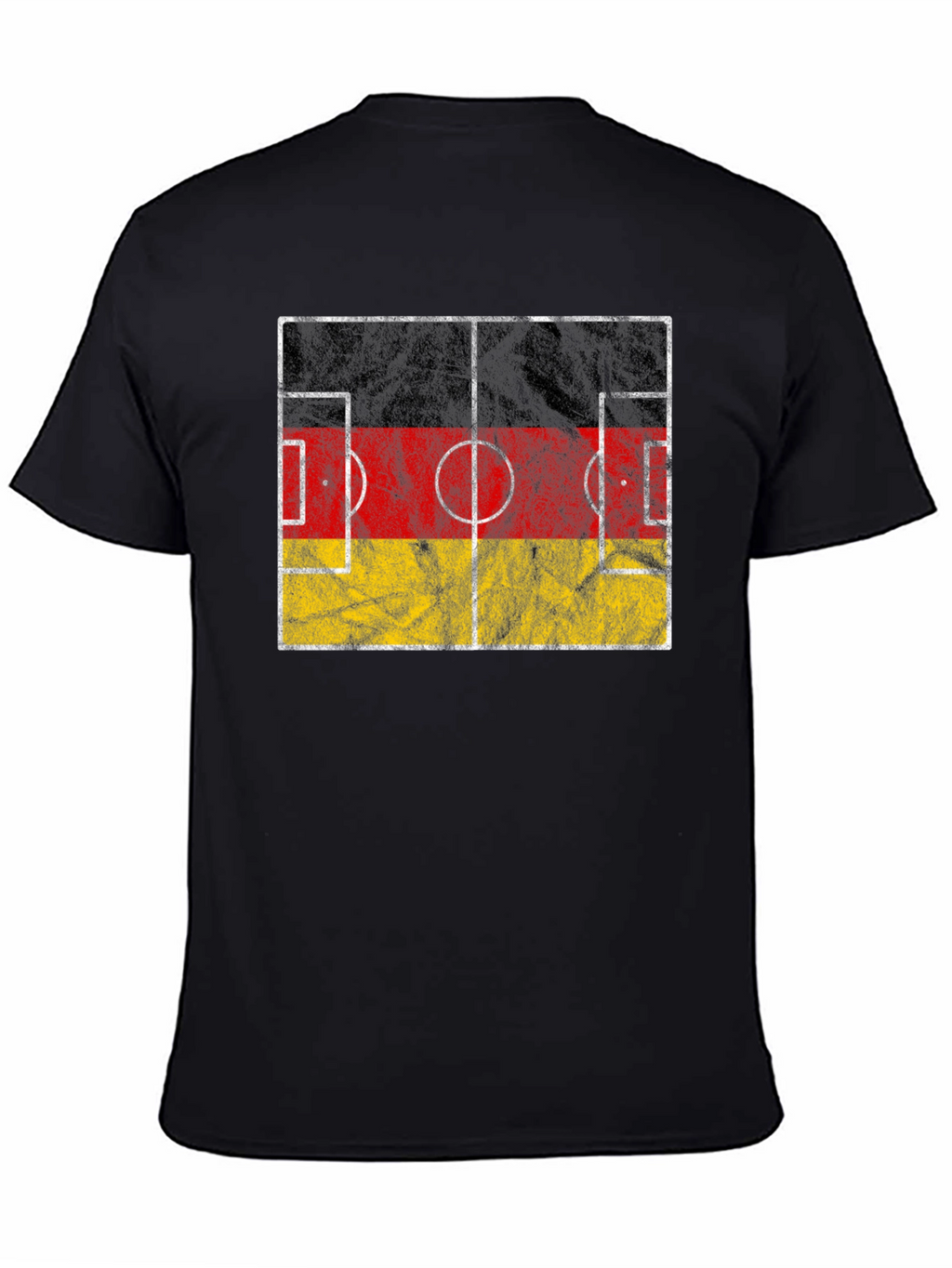 Germany Flag Soccer Field Black T-Shirt