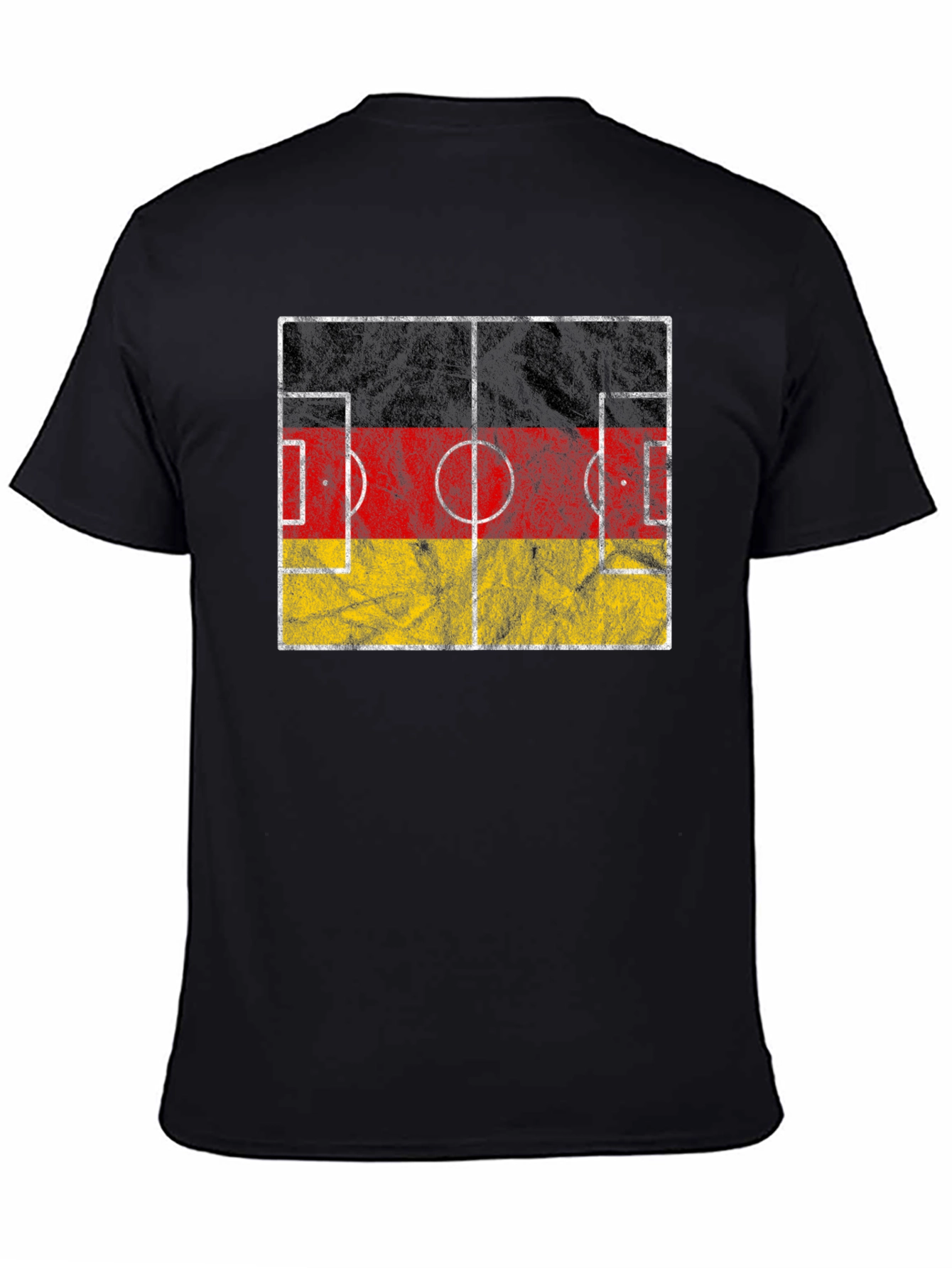 Germany Flag Soccer Field Black T-Shirt